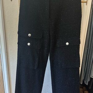 Elegant Black Women's Pants with Button Details